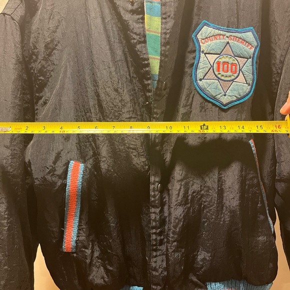Vintage 90s Crocodile brand bomber jacket great pastel details mens small - Picture 10 of 12